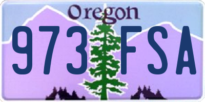 OR license plate 973FSA
