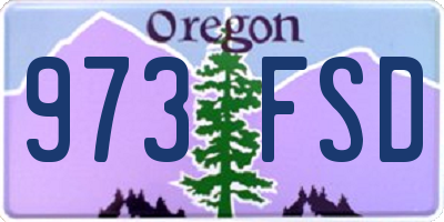 OR license plate 973FSD