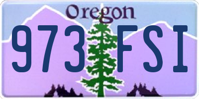 OR license plate 973FSI