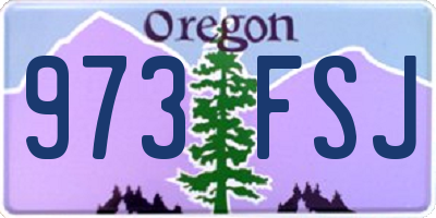 OR license plate 973FSJ