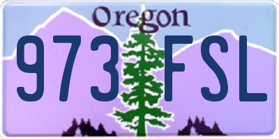 OR license plate 973FSL