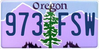 OR license plate 973FSW