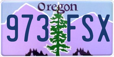 OR license plate 973FSX