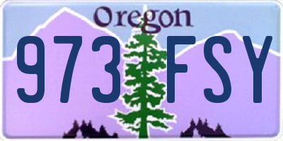 OR license plate 973FSY