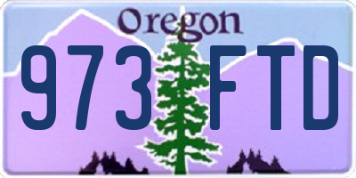 OR license plate 973FTD
