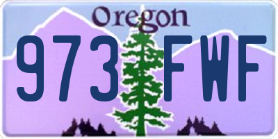 OR license plate 973FWF