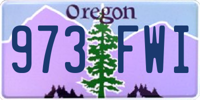 OR license plate 973FWI