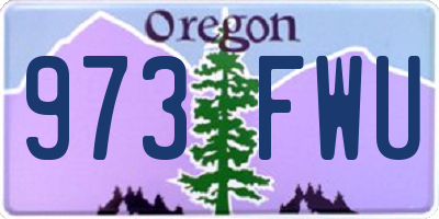 OR license plate 973FWU