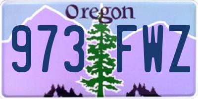 OR license plate 973FWZ