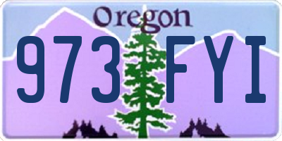 OR license plate 973FYI