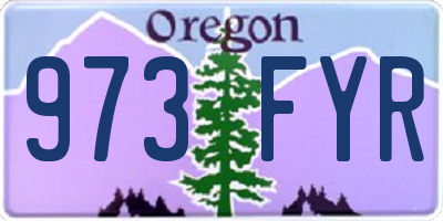 OR license plate 973FYR