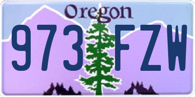 OR license plate 973FZW
