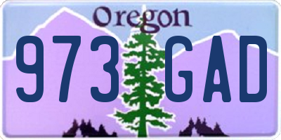OR license plate 973GAD