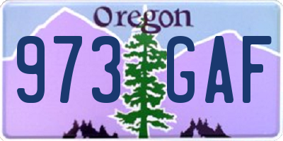 OR license plate 973GAF