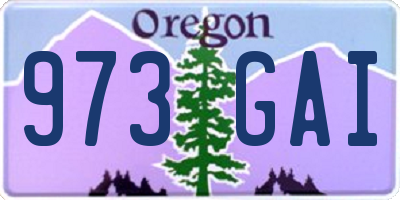 OR license plate 973GAI