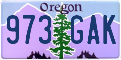 OR license plate 973GAK