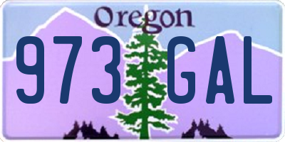 OR license plate 973GAL