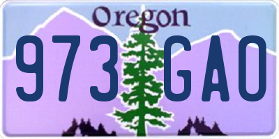 OR license plate 973GAO