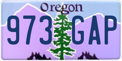 OR license plate 973GAP