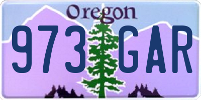 OR license plate 973GAR