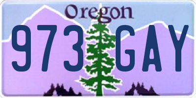 OR license plate 973GAY