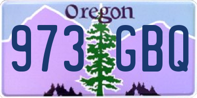 OR license plate 973GBQ