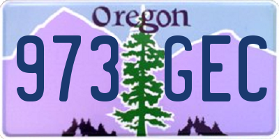 OR license plate 973GEC