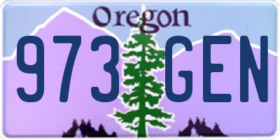 OR license plate 973GEN