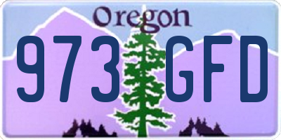OR license plate 973GFD
