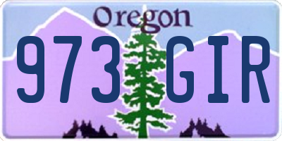 OR license plate 973GIR