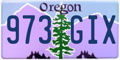 OR license plate 973GIX