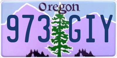 OR license plate 973GIY