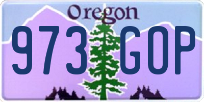 OR license plate 973GOP