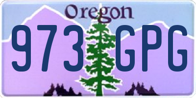 OR license plate 973GPG