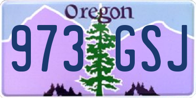 OR license plate 973GSJ