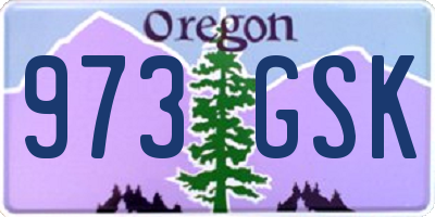 OR license plate 973GSK