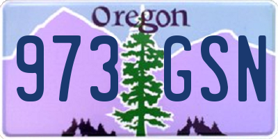 OR license plate 973GSN