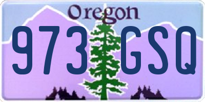 OR license plate 973GSQ
