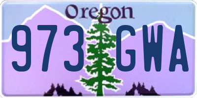 OR license plate 973GWA