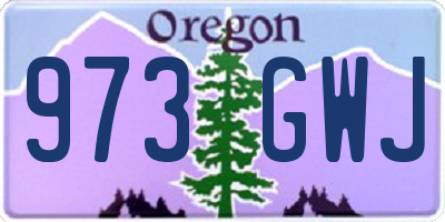 OR license plate 973GWJ