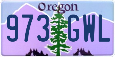 OR license plate 973GWL