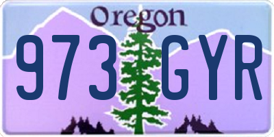 OR license plate 973GYR