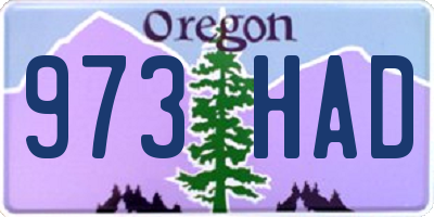 OR license plate 973HAD