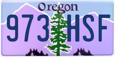 OR license plate 973HSF