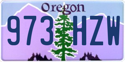 OR license plate 973HZW