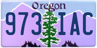 OR license plate 973IAC