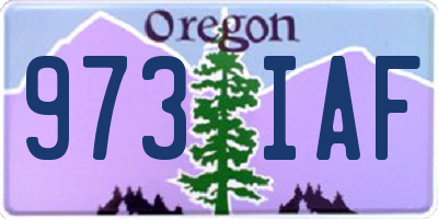 OR license plate 973IAF