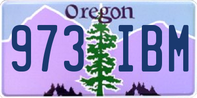 OR license plate 973IBM
