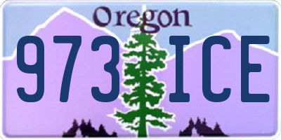 OR license plate 973ICE