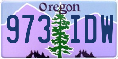OR license plate 973IDW